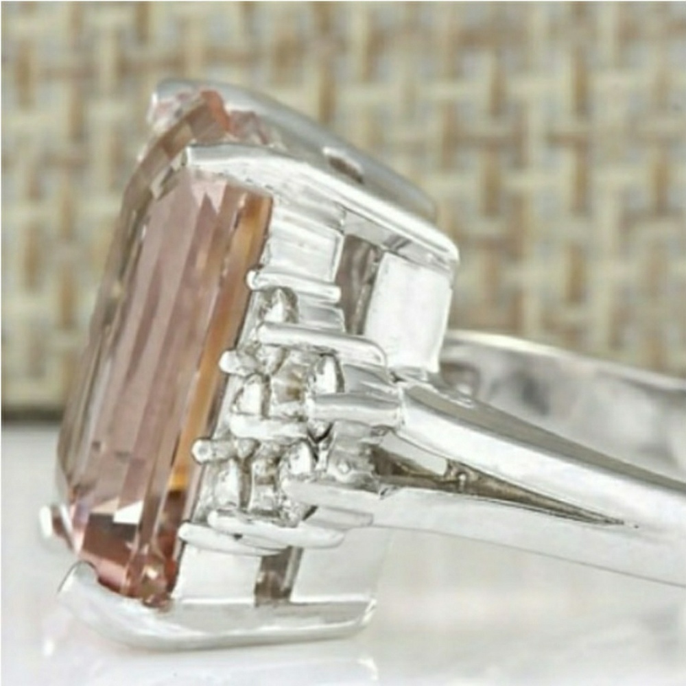 🎀 5.15 CT. Morganite Ring - Picture 6 of 7